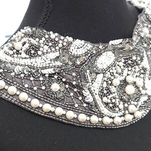 Roarke‎ Couture Runway Embroidered Pearl Collar